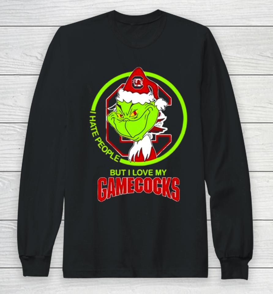 The Grinch I Hate People But I Love My South Carolina Gamecocks Football Logo Long Sleeve T-Shirt