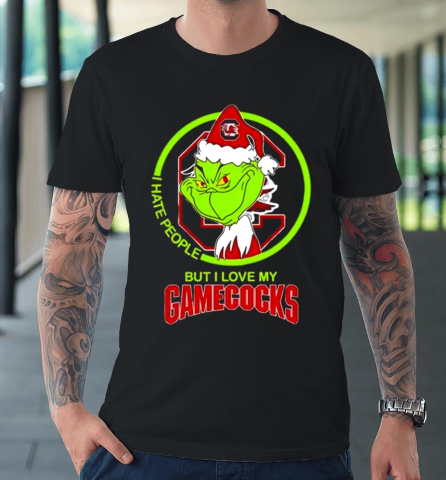 The Grinch I Hate People But I Love My South Carolina Gamecocks Football Logo Premium T-Shirt