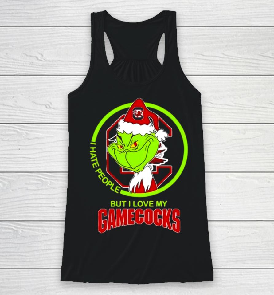 The Grinch I Hate People But I Love My South Carolina Gamecocks Football Logo Racerback Tank