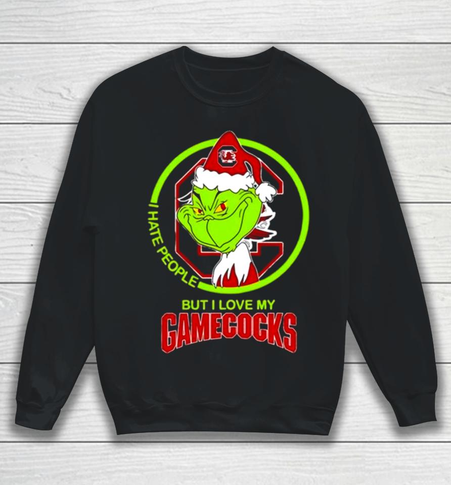 The Grinch I Hate People But I Love My South Carolina Gamecocks Football Logo Sweatshirt
