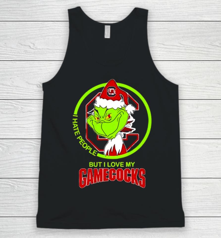 The Grinch I Hate People But I Love My South Carolina Gamecocks Football Logo Unisex Tank Top