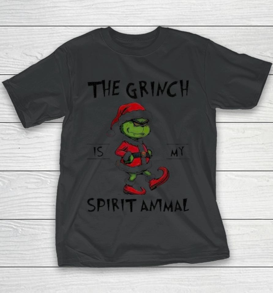 The Grinch Is My Spirit Animal Christmas Youth T-Shirt