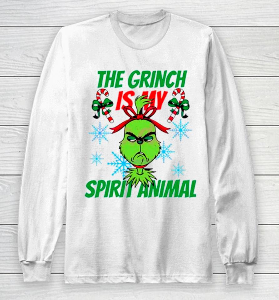 The Grinch Is My Spirit Animal Merry Christmas Long Sleeve T-Shirt