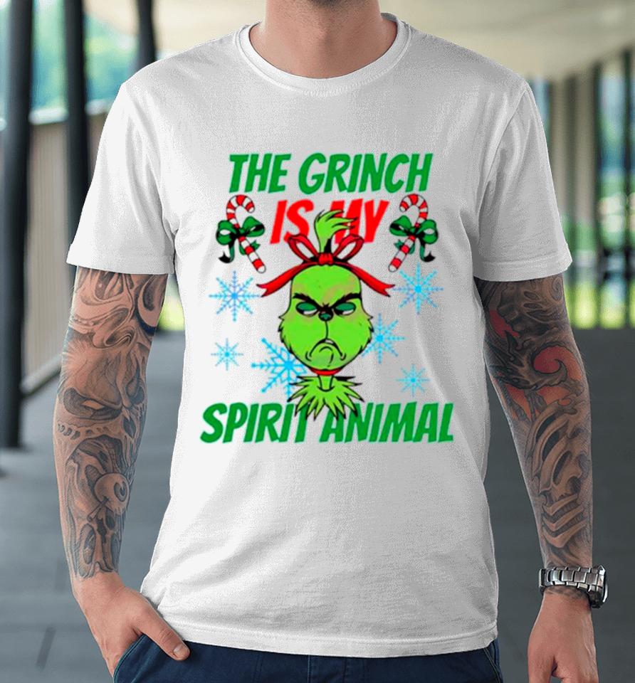 The Grinch Is My Spirit Animal Merry Christmas Premium T-Shirt