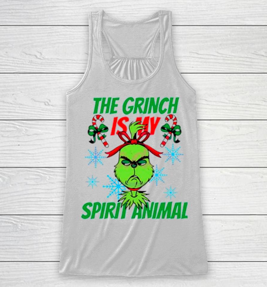 The Grinch Is My Spirit Animal Merry Christmas Racerback Tank