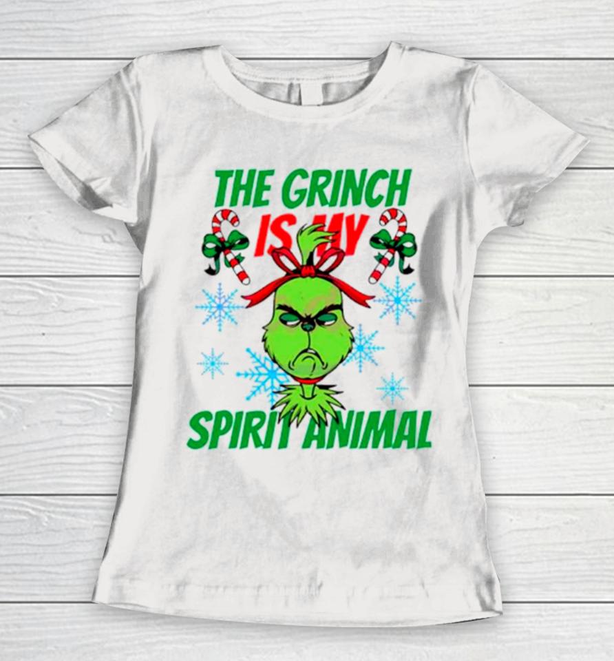 The Grinch Is My Spirit Animal Merry Christmas Women T-Shirt