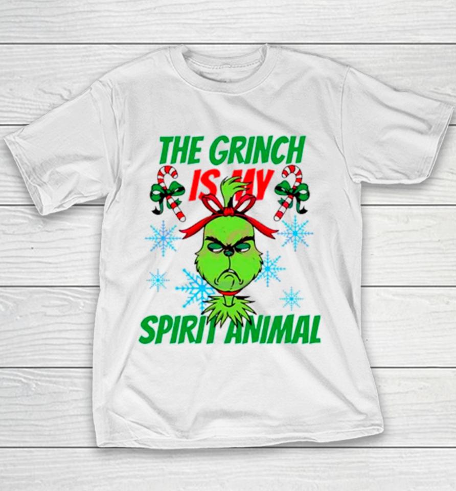 The Grinch Is My Spirit Animal Merry Christmas Youth T-Shirt