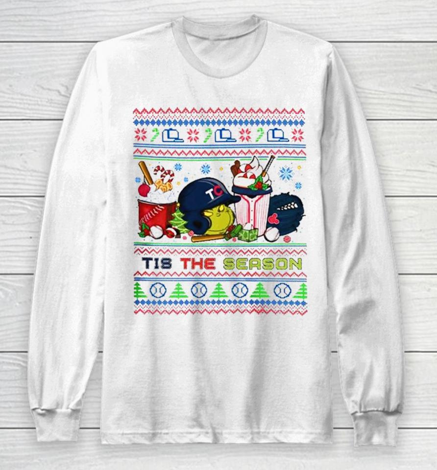 The Grinch Minnesota Twins Tis The Damn Season Ugly Christmas Long Sleeve T-Shirt