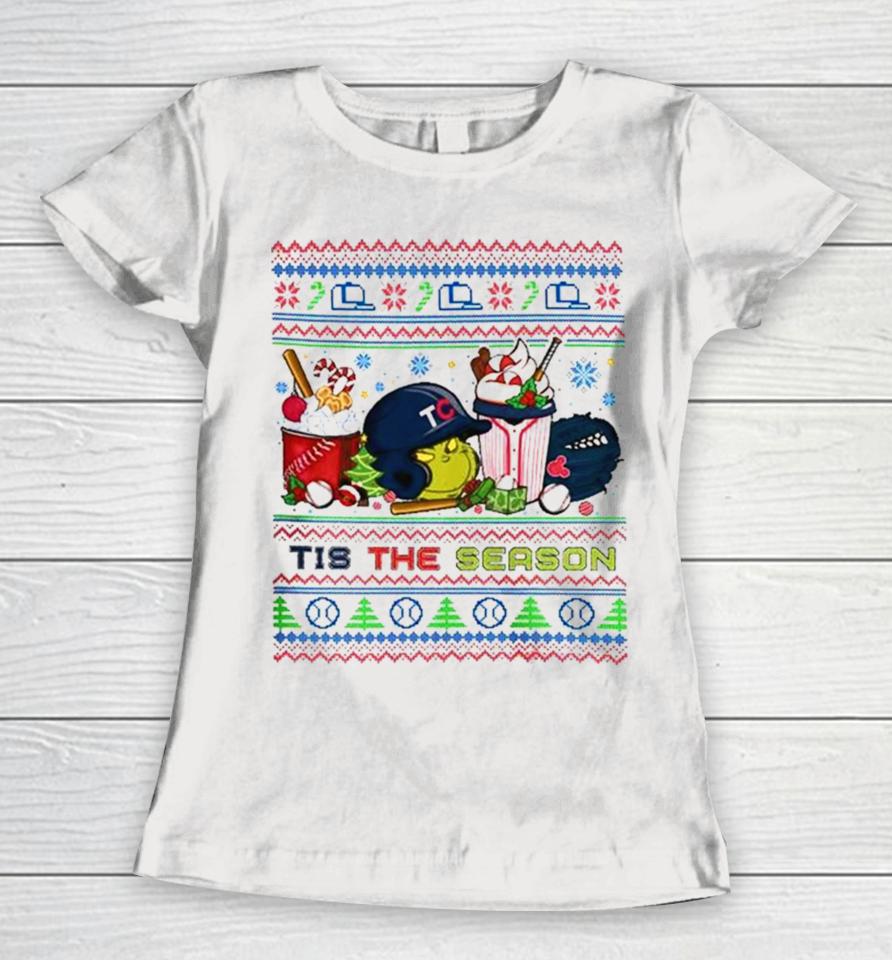 The Grinch Minnesota Twins Tis The Damn Season Ugly Christmas Women T-Shirt