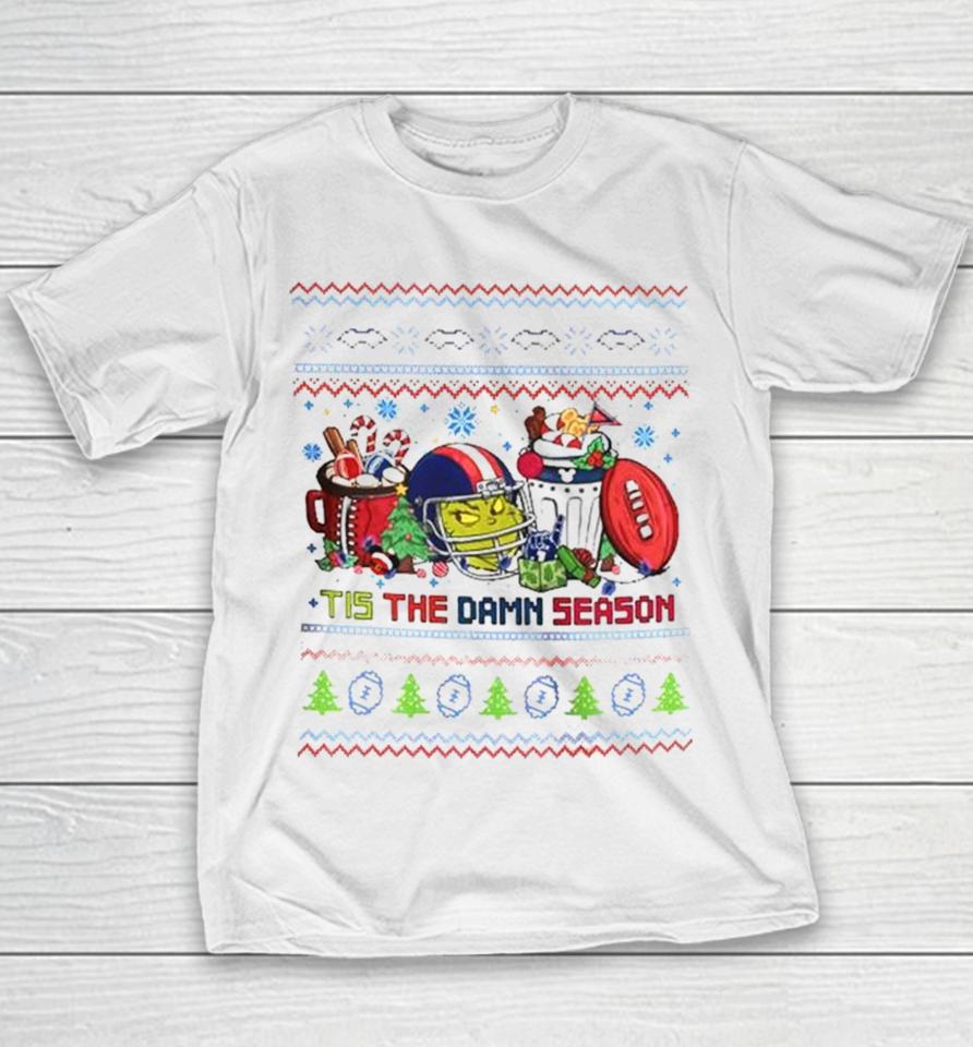 The Grinch New England Patriots Nfl Tis The Damn Season Ugly Christmas Youth T-Shirt