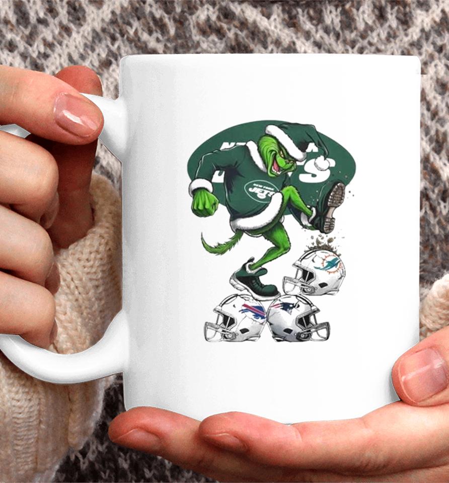 The Grinch New York Jets Stomp On Nfl Teams Christmas Logo Coffee Mug