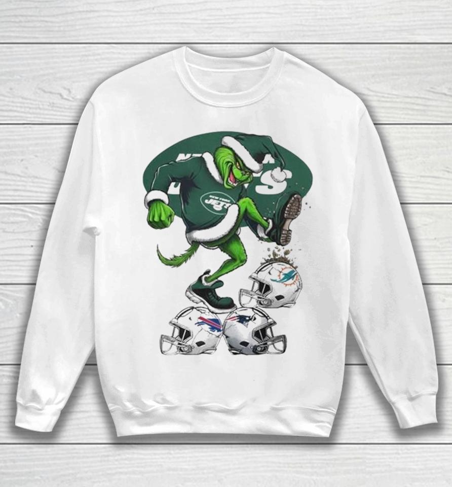 The Grinch New York Jets Stomp On Nfl Teams Christmas Logo Sweatshirt