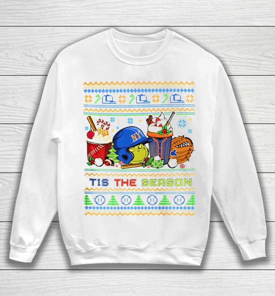 The Grinch New York Mets Tis The Damn Season Ugly Christmas Sweatshirt