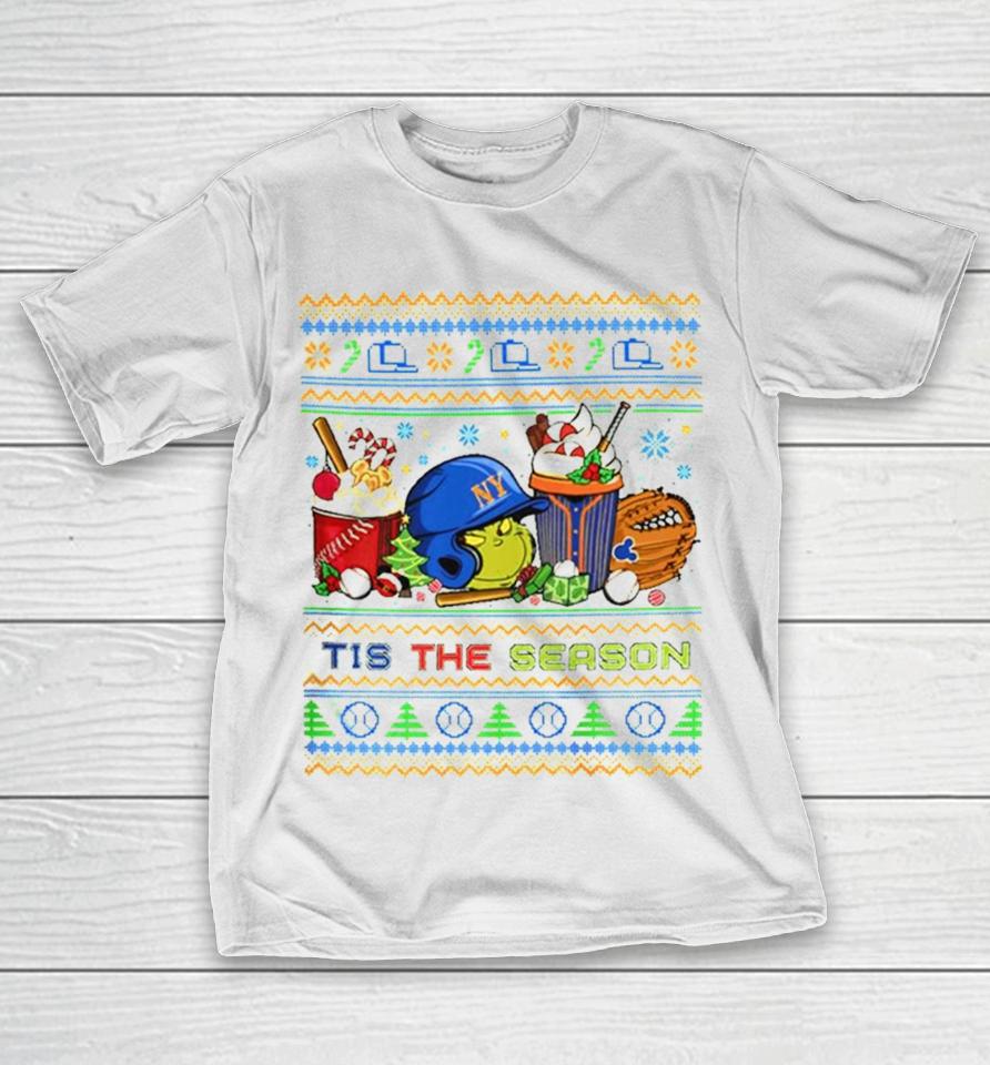 The Grinch New York Mets Tis The Damn Season Ugly Christmas T-Shirt