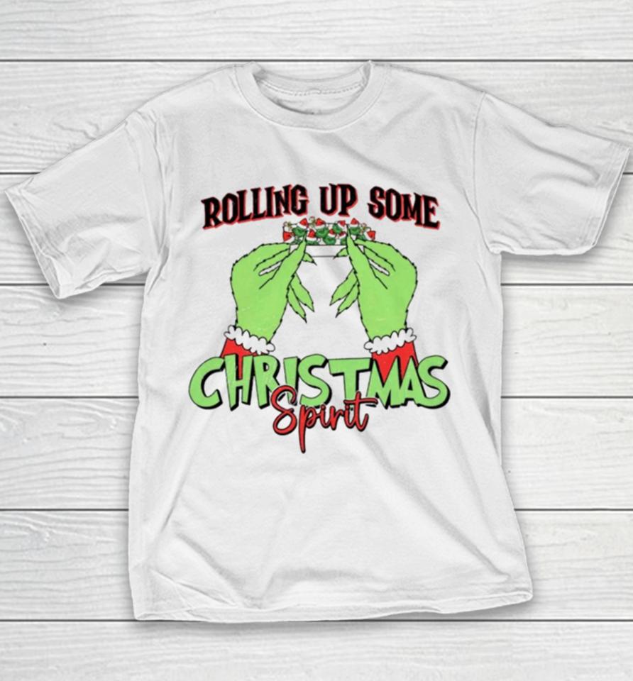 The Grinch Rolling Up Some Christmas Spirit Youth T-Shirt