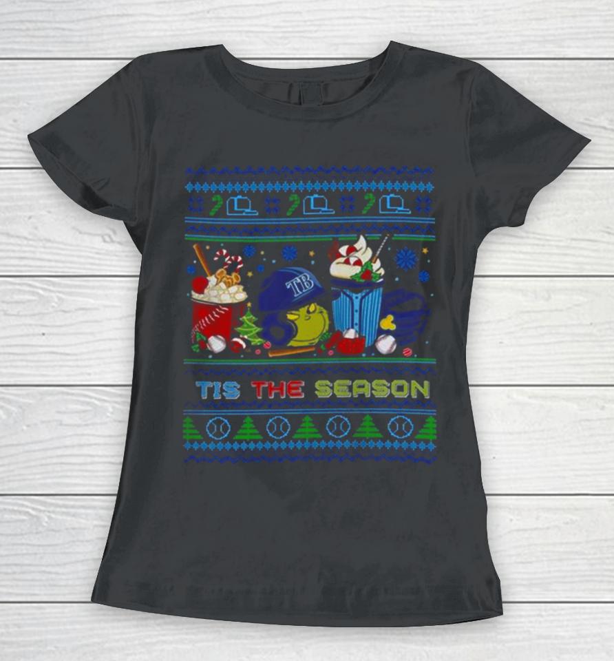The Grinch Tampa Bay Rays Tis The Damn Season Ugly Christmas Women T-Shirt