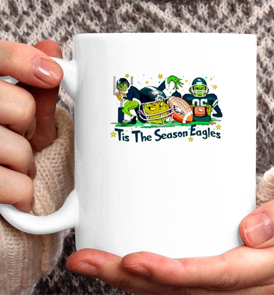 The Grinch Tis The Season Eagles Football Coffee Mug