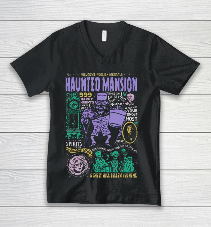 The Haunted Mansion Disneyland Halloween Unisex V-Neck T-Shirt