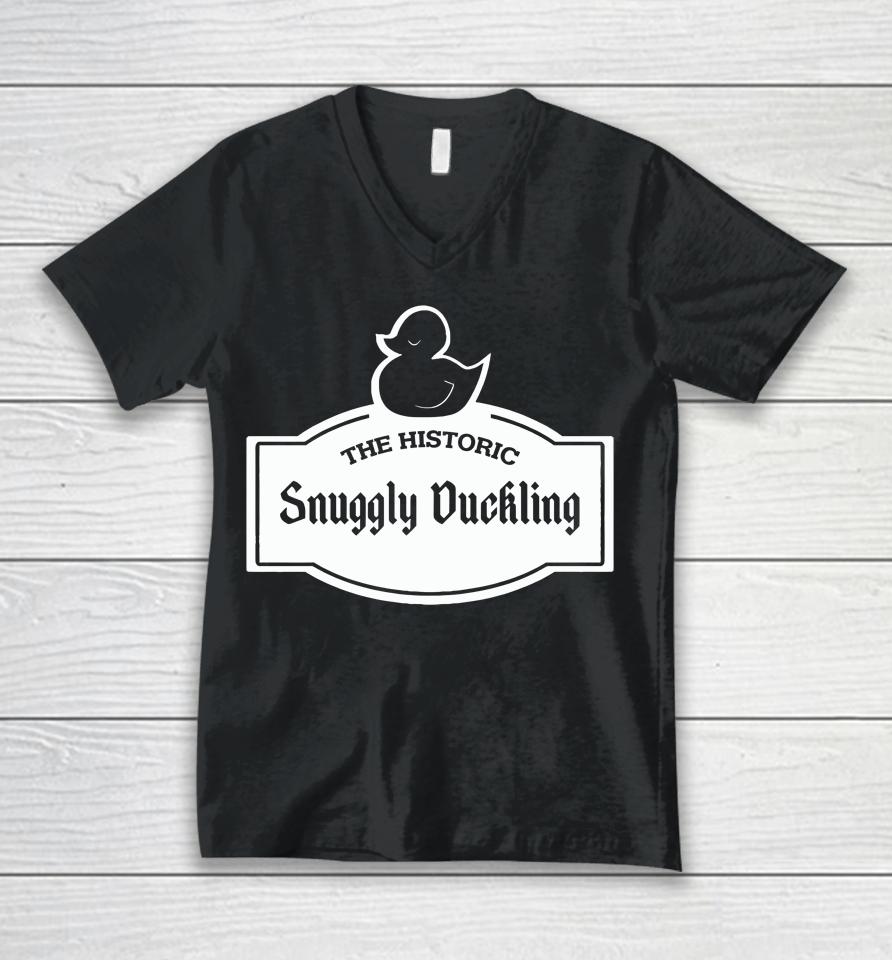 The Historic Snuggly Duckling Unisex V-Neck T-Shirt
