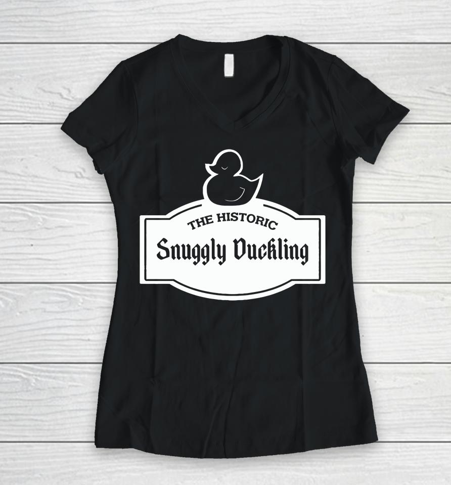 The Historic Snuggly Duckling Women V-Neck T-Shirt