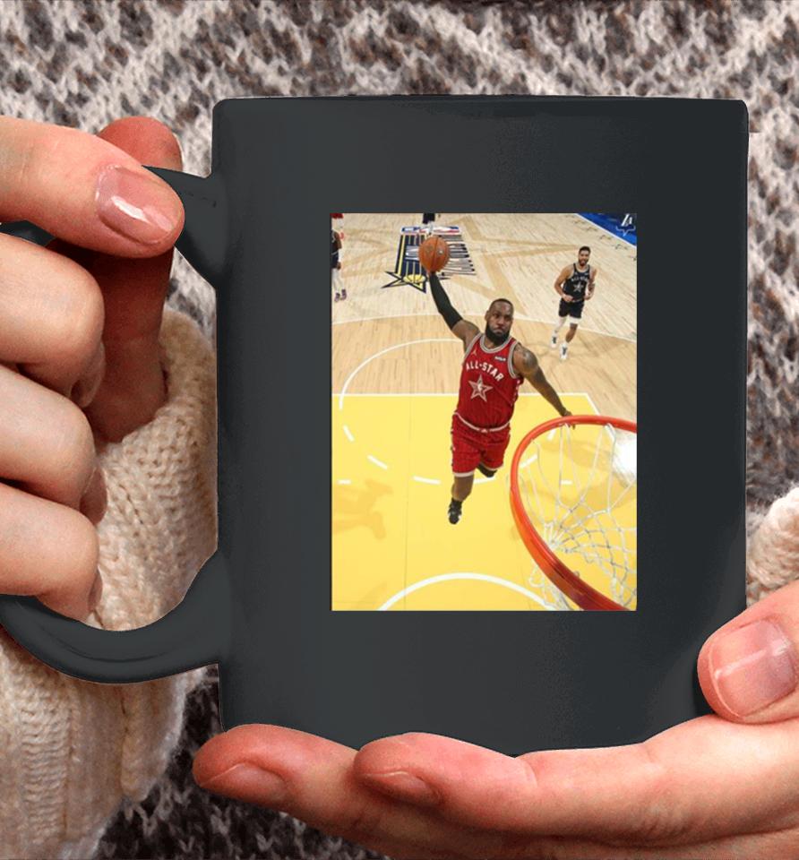 The Iconic Dunk Moment Of The King Lebron James In Nba All Star 2024 Coffee Mug