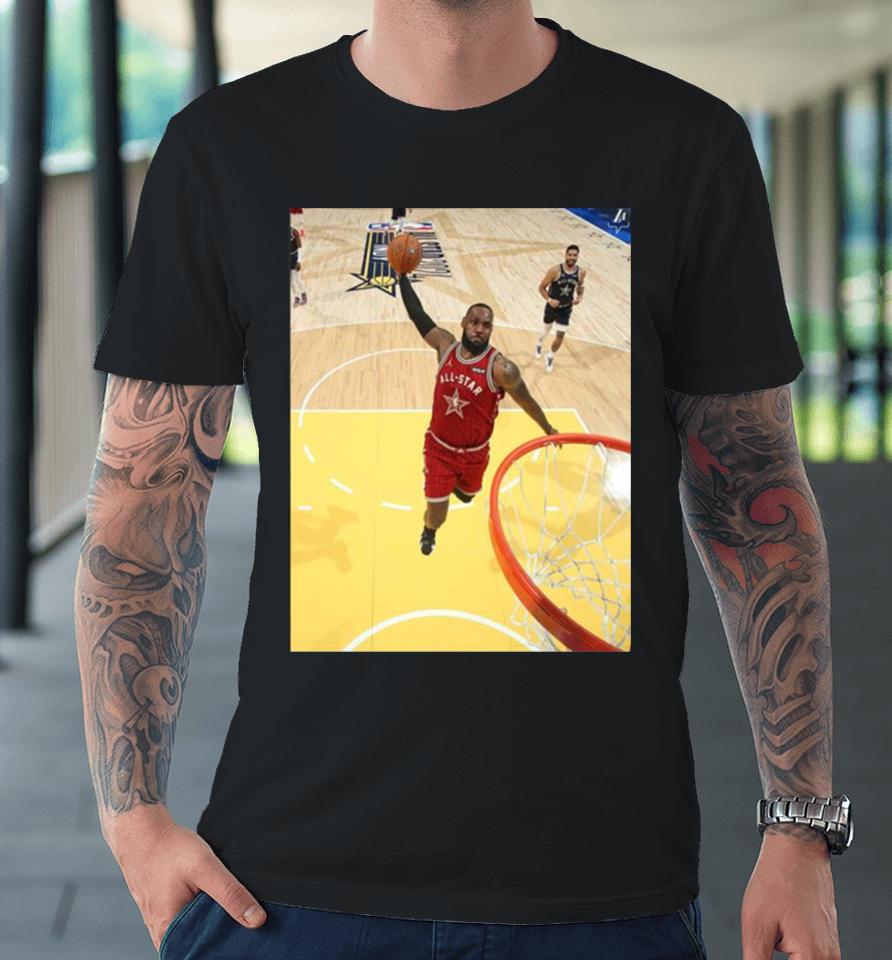 The Iconic Dunk Moment Of The King Lebron James In Nba All Star 2024 Premium T-Shirt