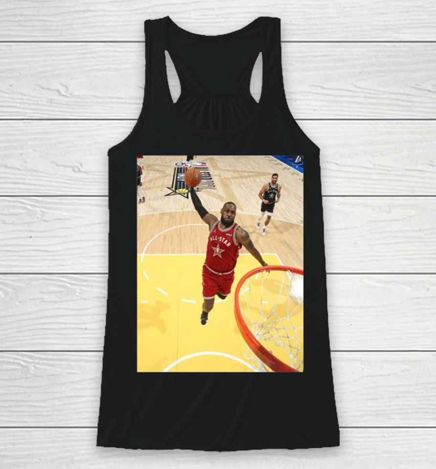 The Iconic Dunk Moment Of The King Lebron James In Nba All Star 2024 Racerback Tank
