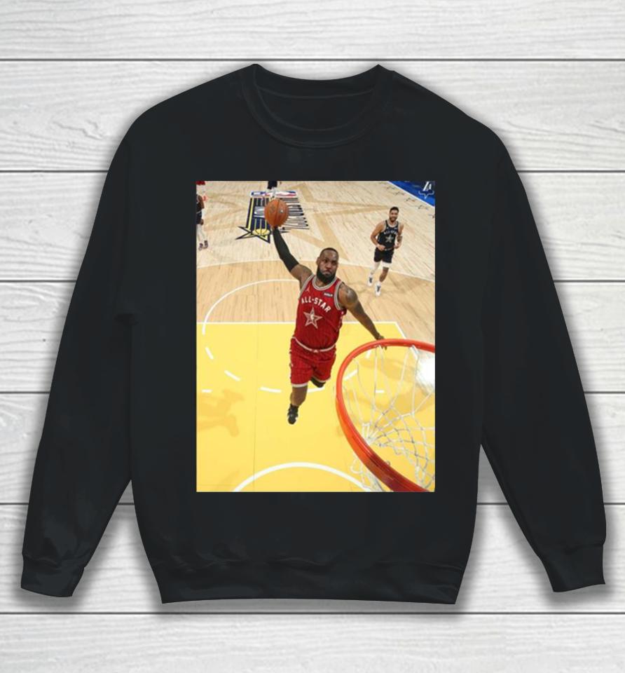 The Iconic Dunk Moment Of The King Lebron James In Nba All Star 2024 Sweatshirt
