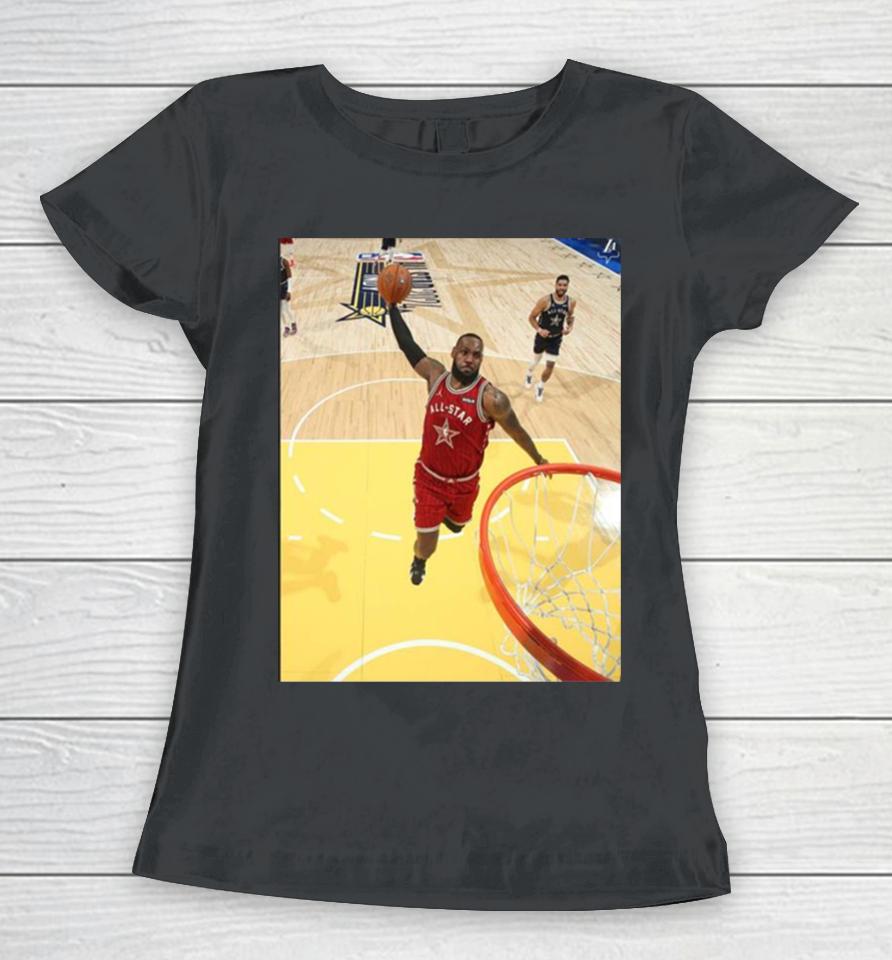 The Iconic Dunk Moment Of The King Lebron James In Nba All Star 2024 Women T-Shirt