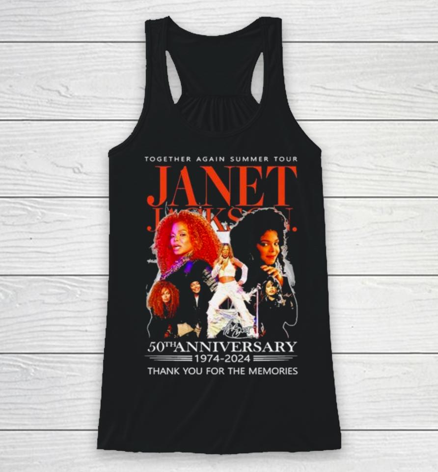 The Janet Jackson Together Again Summer Tour 50Th Anniversary 1974 2024 Thank You For The Memories Signatures Racerback Tank
