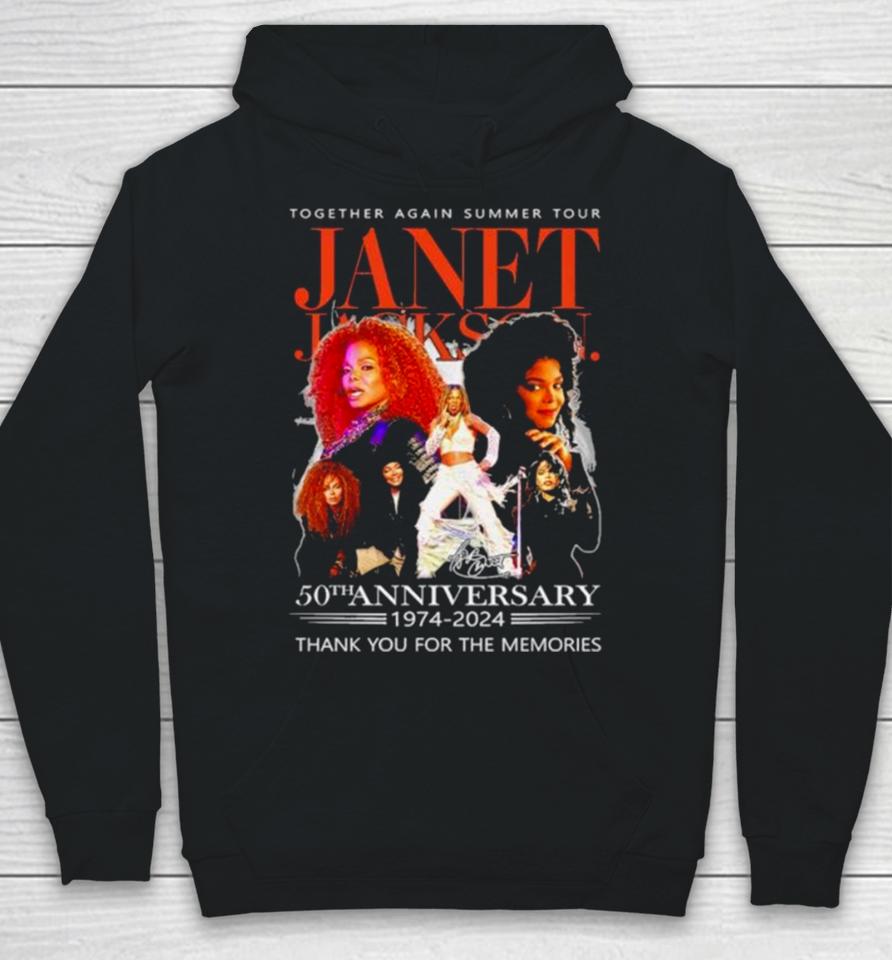 The Janet Jackson Together Again Summer Tour 50Th Anniversary 1974 2024 Thank You For The Memories Signatures Hoodie
