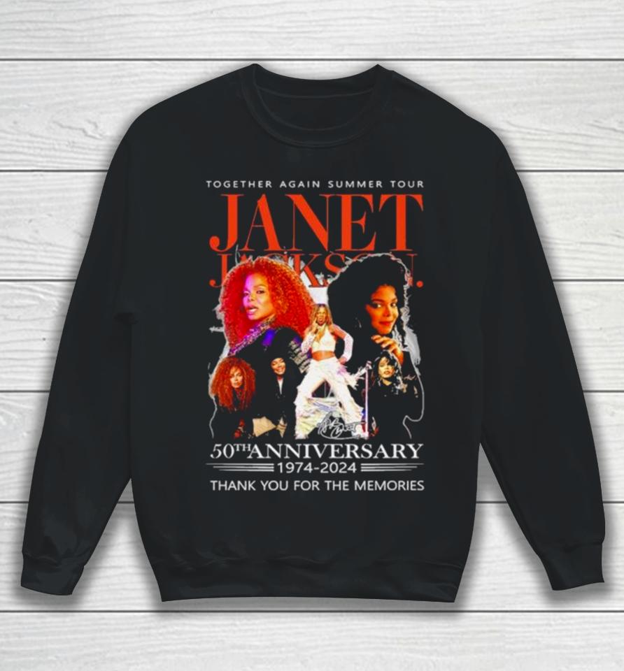The Janet Jackson Together Again Summer Tour 50Th Anniversary 1974 2024 Thank You For The Memories Signatures Sweatshirt