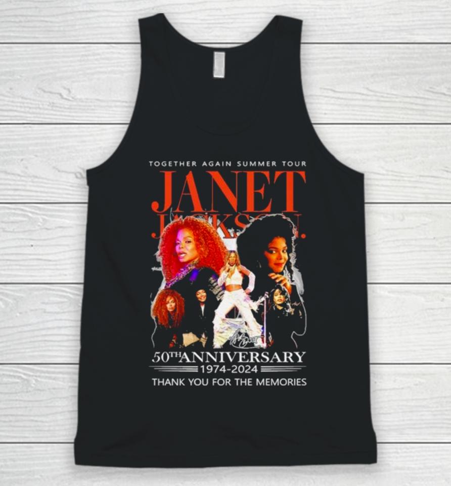 The Janet Jackson Together Again Summer Tour 50Th Anniversary 1974 2024 Thank You For The Memories Signatures Unisex Tank Top