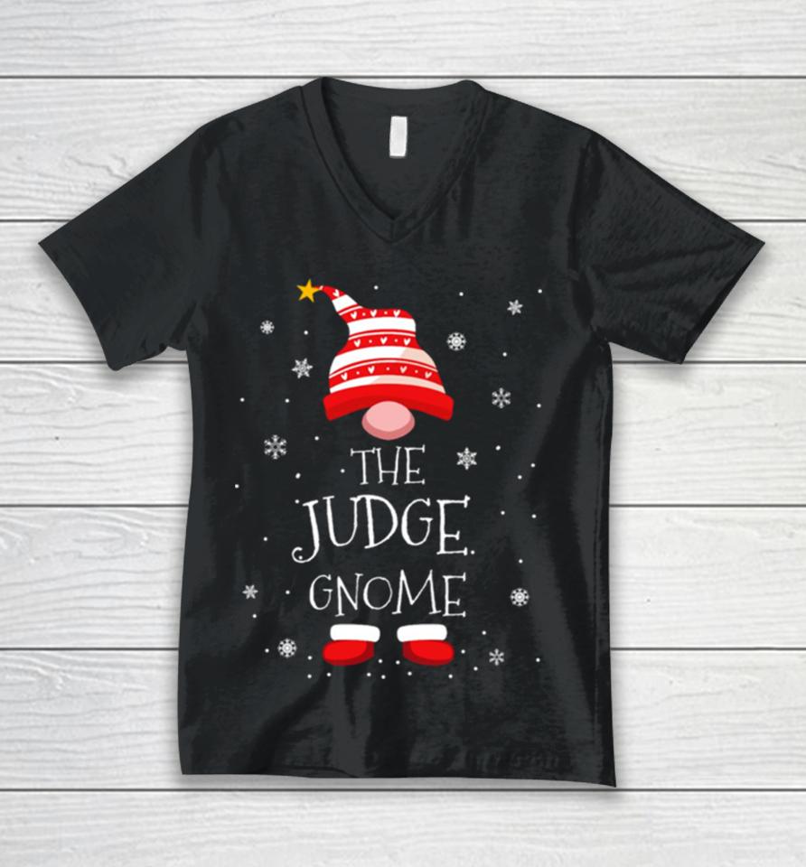 The Judge Christmas Gnome Unisex V-Neck T-Shirt