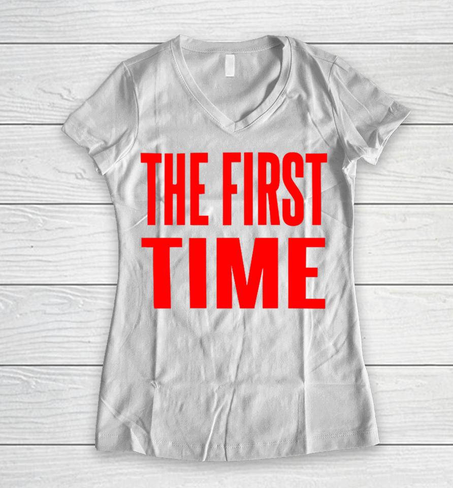 The Kid Laroi Store The First Time Logo Women V-Neck T-Shirt