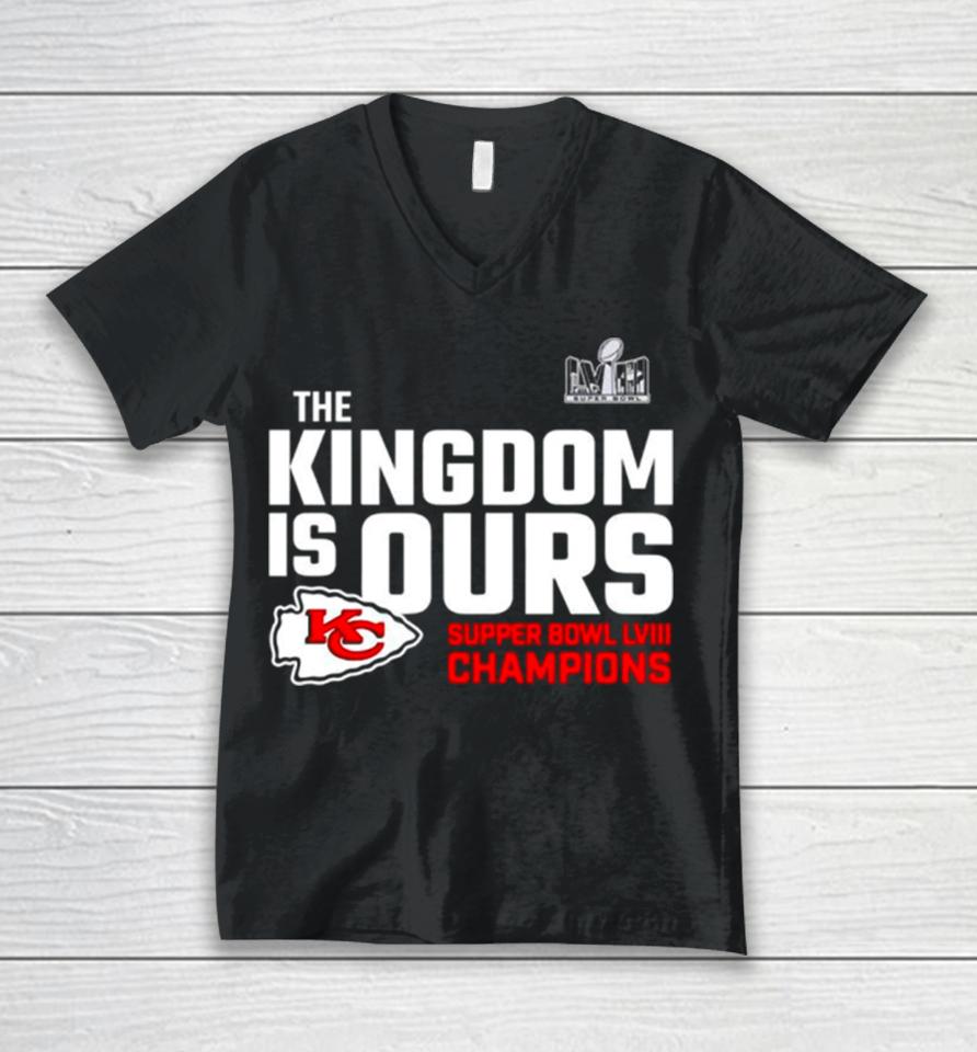 The Kingdom Is Ours Super Bowl Lviii Champions Unisex V-Neck T-Shirt