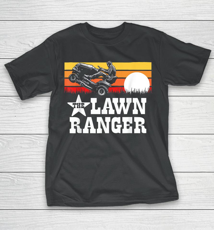 The Lawn Ranger Riding Lawn Mower Wheelie Funny Vintage T-Shirt