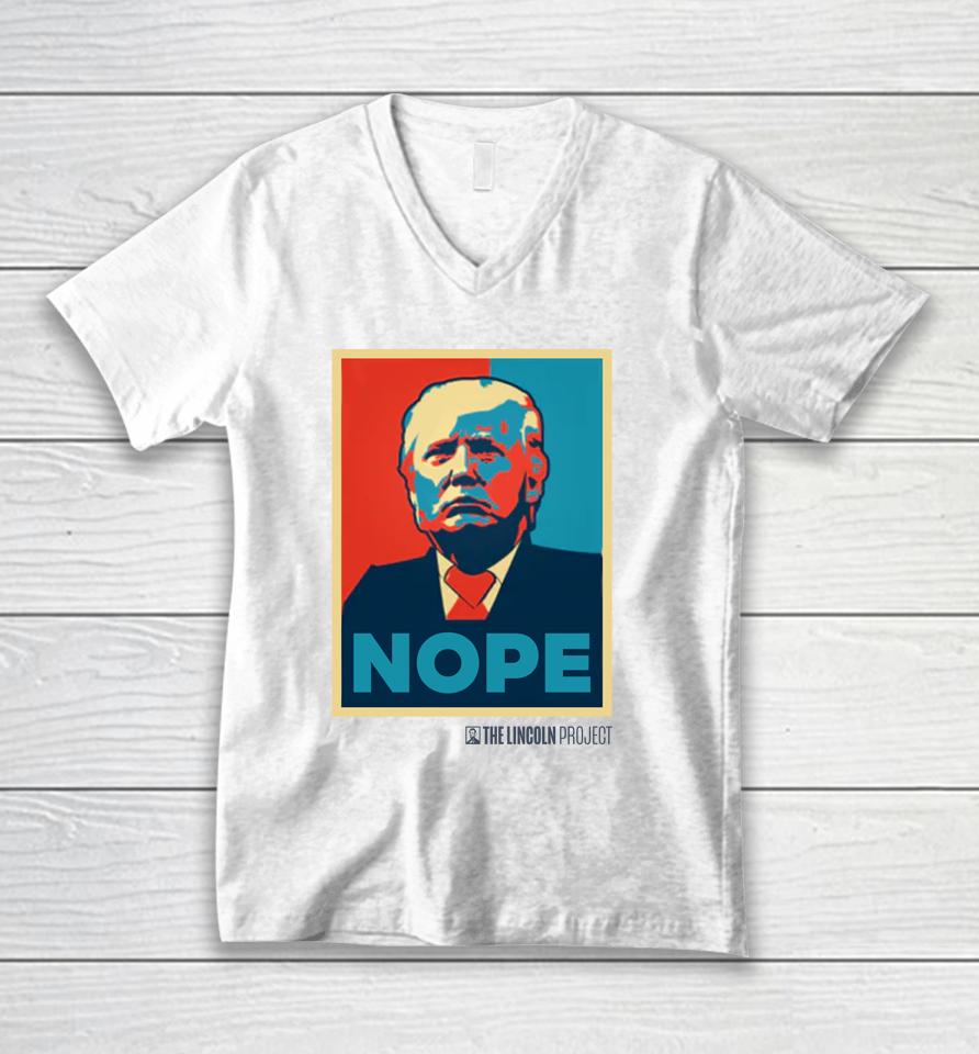 The Lincoln Project Trump Nope Unisex V-Neck T-Shirt