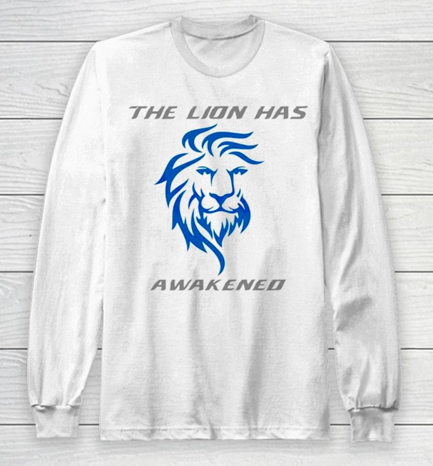 The Lions Has Awakened Detroit Football Long Sleeve T-Shirt