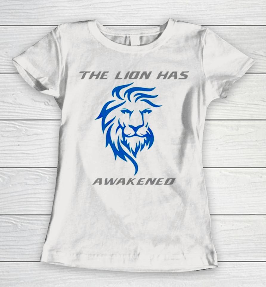 The Lions Has Awakened Detroit Football Women T-Shirt