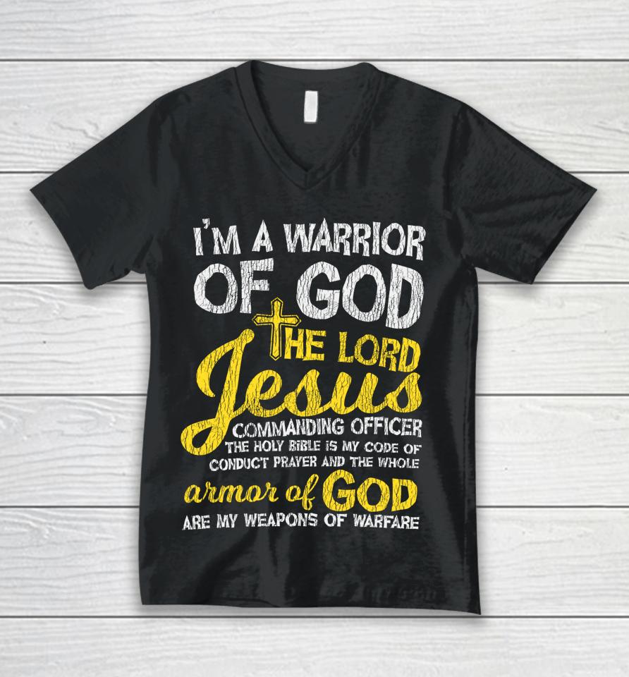The Lord Jesus Armor Of God Cross Faith Christian Bible Gift Unisex V-Neck T-Shirt