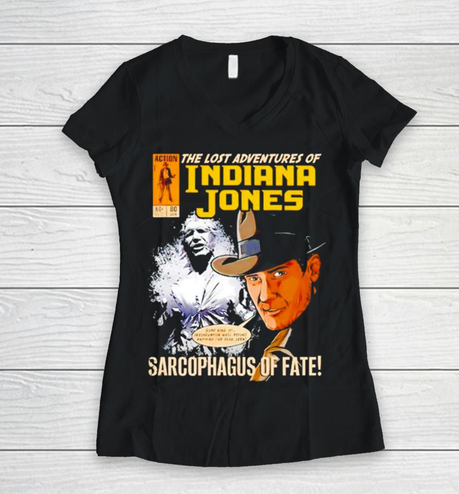 The Lost Adventures Indiana Jones Sarcophagus Of Fate Women V-Neck T-Shirt