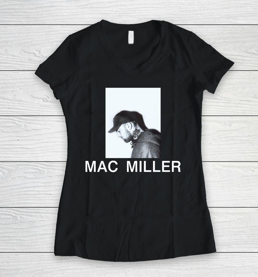 The Mac Miller Memoir Mac Miller Portrait Women V-Neck T-Shirt