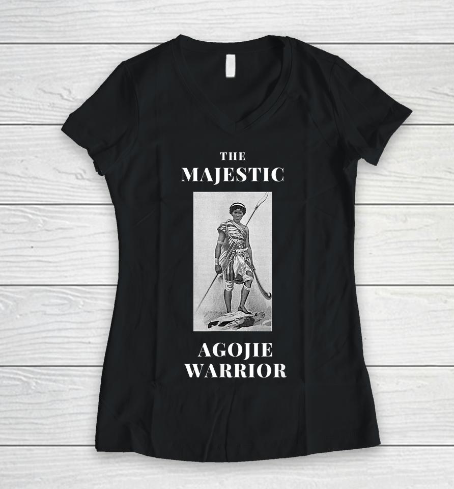 The Majestic Agojie Warriors Of Dahomey Women V-Neck T-Shirt