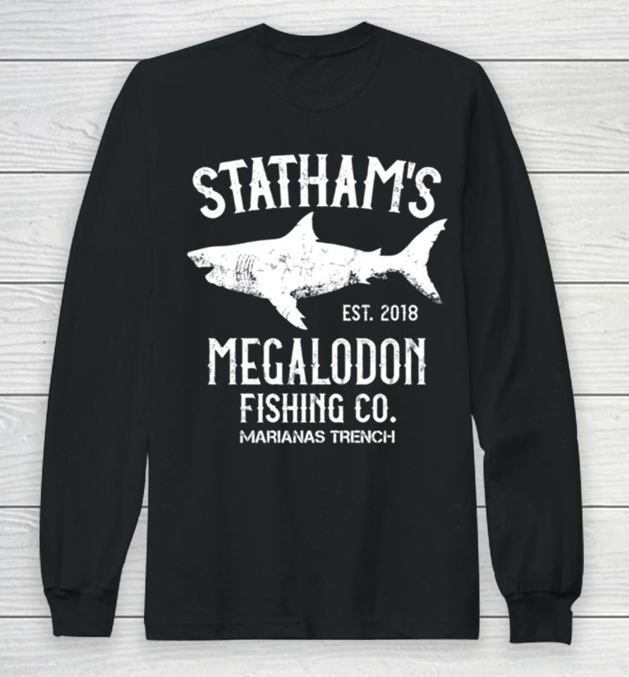 The Meg Jason Statham Megalodon Shark Fishing Long Sleeve T-Shirt