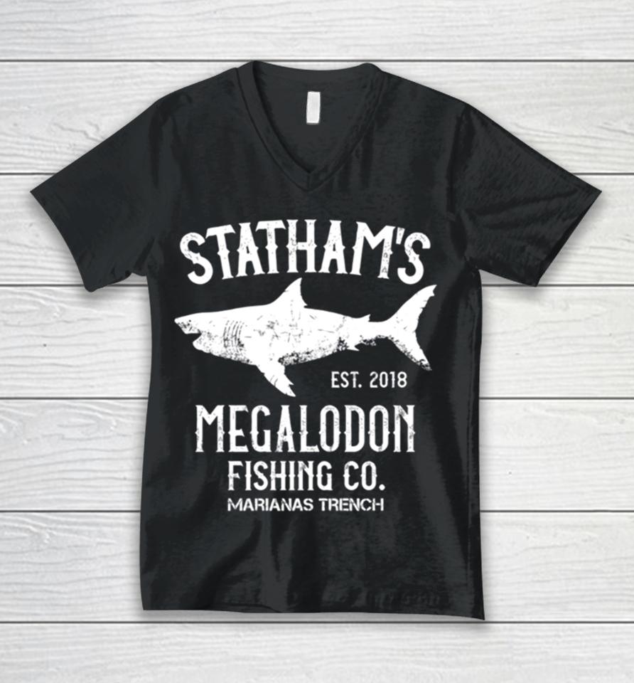 The Meg Jason Statham Megalodon Shark Fishing Unisex V-Neck T-Shirt