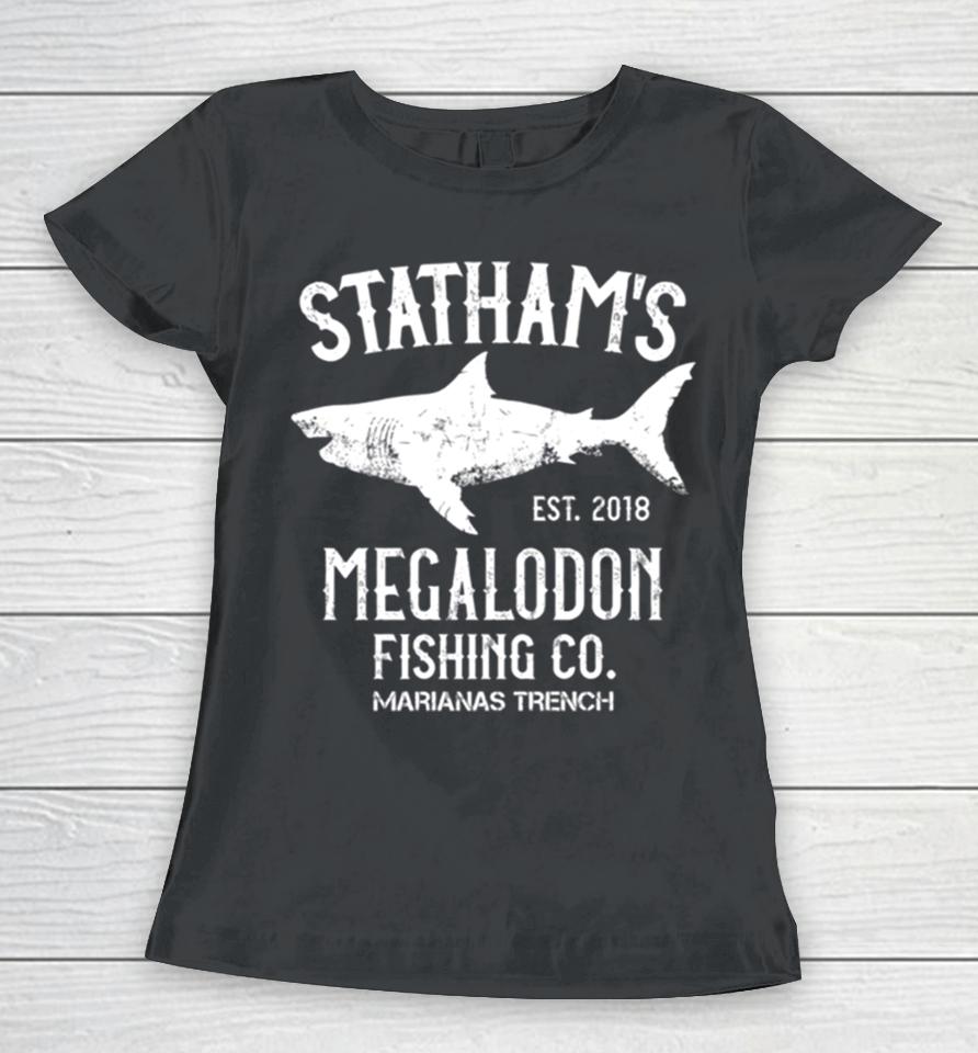 The Meg Jason Statham Megalodon Shark Fishing Women T-Shirt
