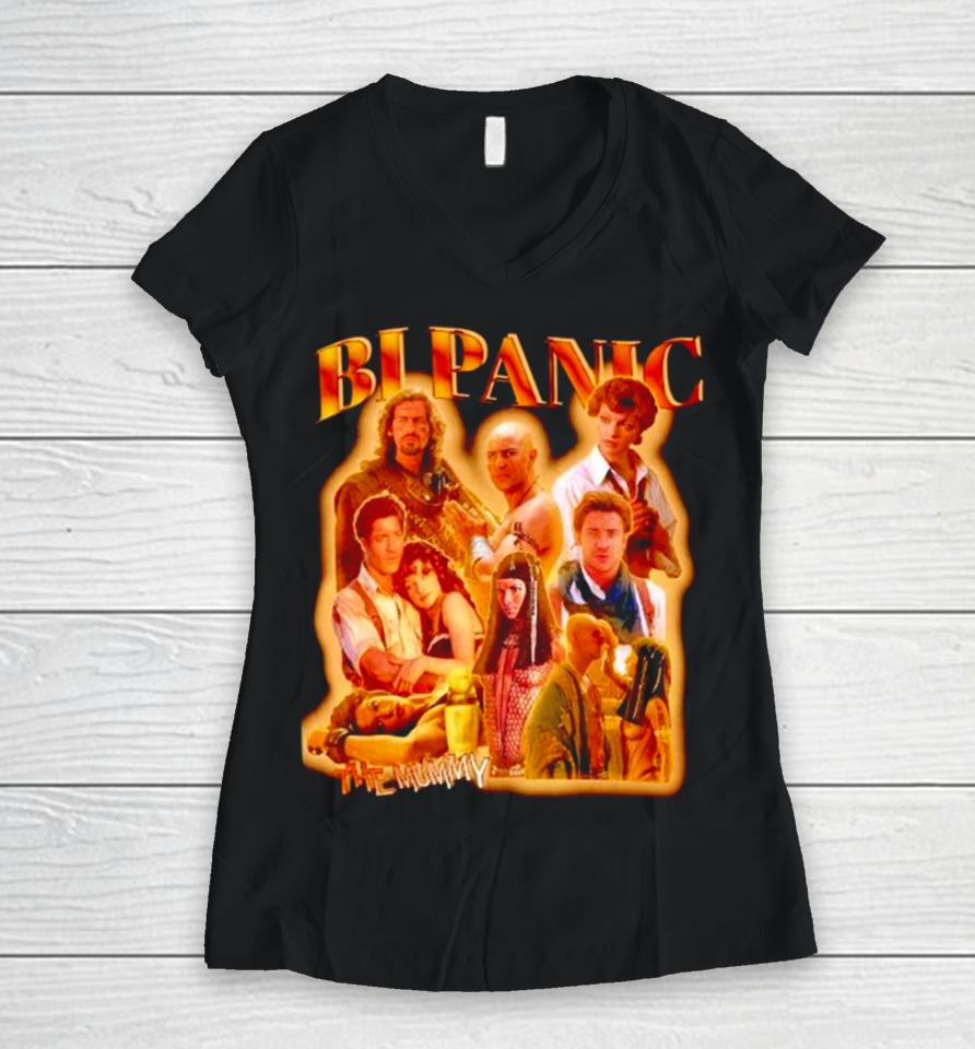 The Mummy Bi Panic Bootleg Vintage Women V-Neck T-Shirt