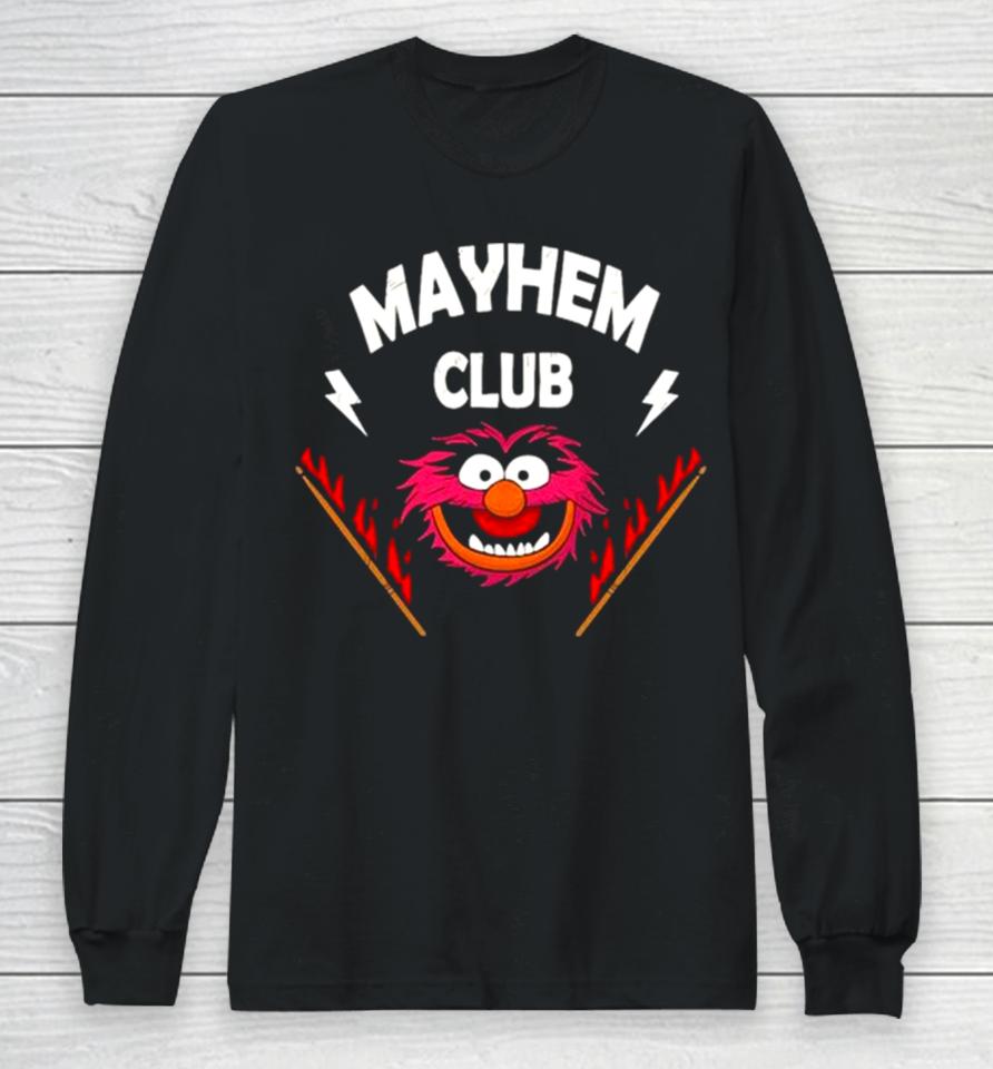 The Muppet Animal Mayhem Club Drum Stick On Fire Long Sleeve T-Shirt