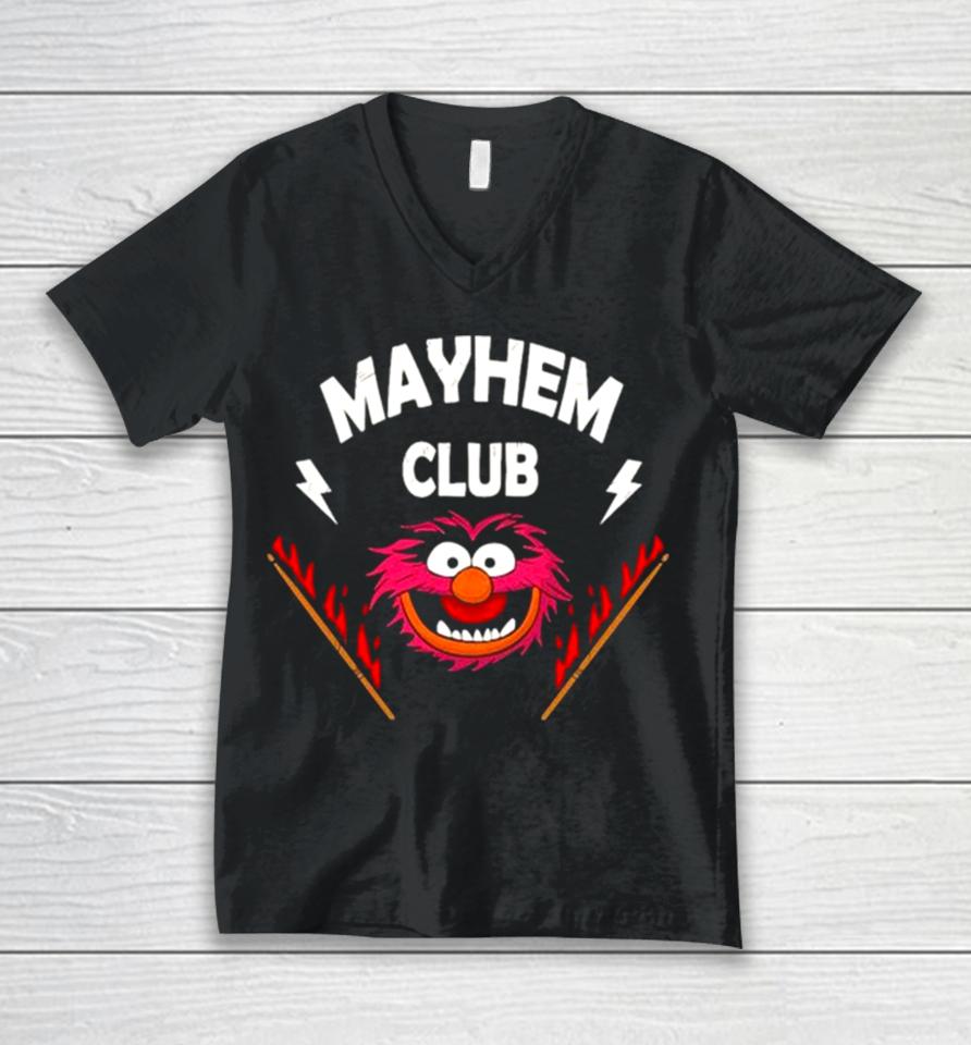 The Muppet Animal Mayhem Club Drum Stick On Fire Unisex V-Neck T-Shirt